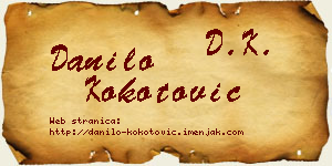 Danilo Kokotović vizit kartica